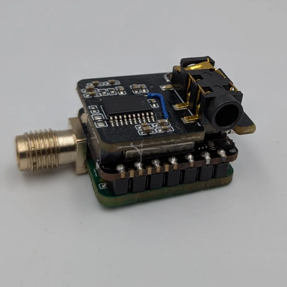 Isometric view of the assembled LongWave endpoint board stack